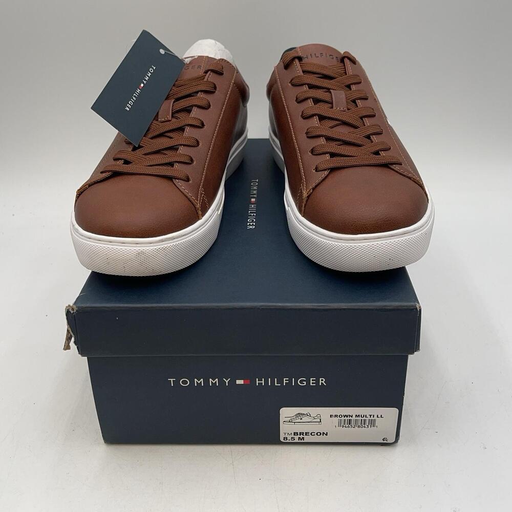 Tommy Hilfiger Brecon Shoes Mens Brown Synthetic Casual Comfort Lace Up Sz 8.5